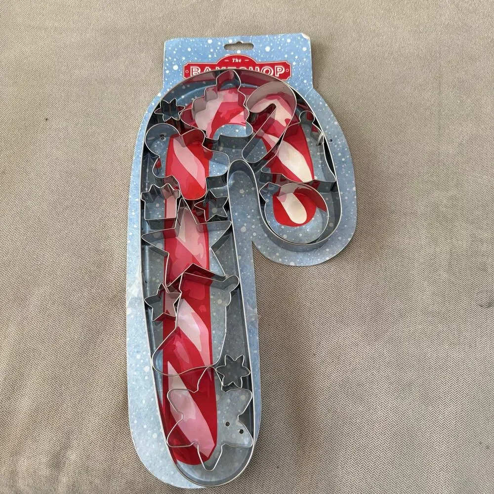 The Bake Shop Christmas Mini Cookie Cutter Set Candy Cane Holiday Baking New